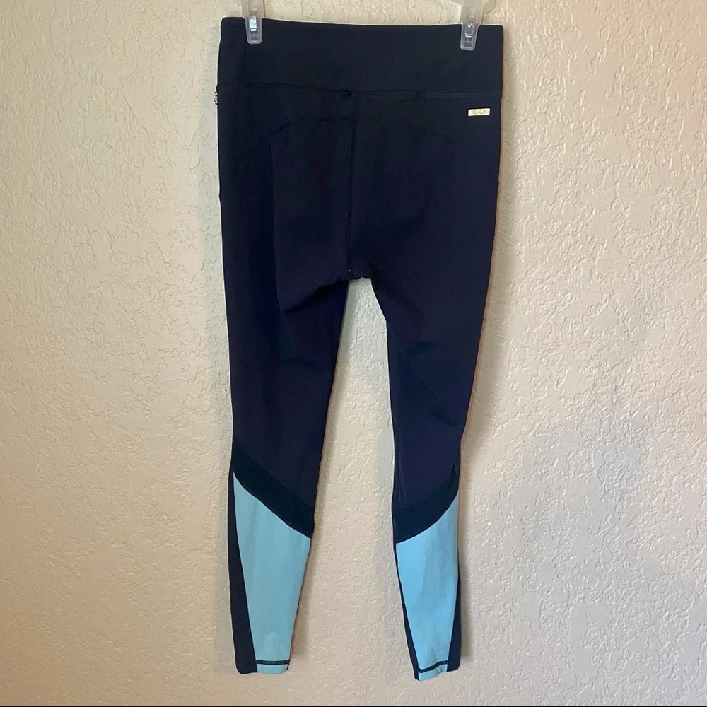 ALALA Heroine Tight Black And Aruba Blue 7/8 Leggings Size Small - Picture 9 of 15